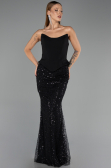 Long Black Scaly Evening Dress ABU6546