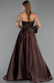 Long Brown Satin Evening Dress ABU5541