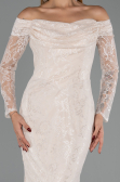 Long Beige Dantelle Evening Dress ABU5617