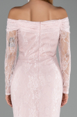 Long Powder Color Dantelle Evening Dress ABU5617