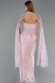 Long Powder Color Beaded Evening Dress ABU6154