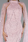 Long Powder Color Beaded Evening Dress ABU6154