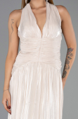 Long Beige Chiffon Evening Dress ABU6551