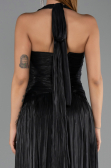 Long Black Chiffon Evening Dress ABU6551