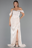 Long Beige Chiffon Evening Dress ABU6496