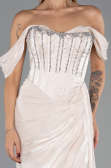Long Beige Chiffon Evening Dress ABU6496