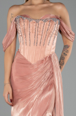 Long Salmon Chiffon Evening Dress ABU6496