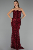 Long Burgundy Scaly Evening Dress ABU6298