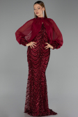 Long Burgundy Scaly Evening Dress ABU6298