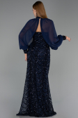 Long Navy Blue Scaly Evening Dress ABU6298