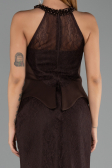 Long Brown Dantelle Evening Dress ABU6425