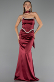 Long Burgundy Satin Evening Dress ABU6554