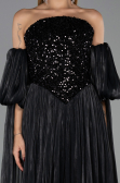 Long Black Chiffon Evening Dress ABU6533