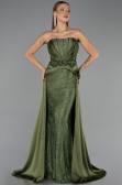 Long Olive Drab Dantelle Evening Dress ABU5615