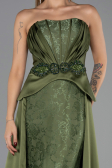 Long Olive Drab Dantelle Evening Dress ABU5615
