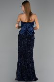 Long Navy Blue Scaly Evening Dress ABU6556