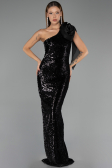 Long Black Scaly Evening Dress ABU6559