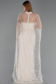Gold Strapless Shawl Stoned Long Evening Gown ABU4517