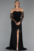 Black Long Chiffon Evening Dress ABU5791