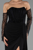 Black Long Chiffon Evening Dress ABU5791