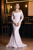 Long Powder Color Dantelle Evening Dress ABU5617