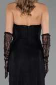 Long Black Dantelle Evening Dress ABU6562