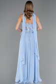 Long Light Blue Chiffon Evening Dress ABU6391
