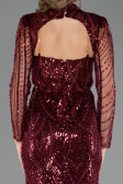 Long Burgundy Beaded Evening Dress ABU6564