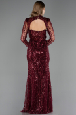 Long Burgundy Beaded Evening Dress ABU6564