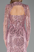 Long Powder Color Beaded Evening Dress ABU6564