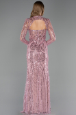 Long Powder Color Beaded Evening Dress ABU6564