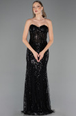 Long Black Beaded Evening Dress ABU6564