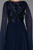 Long Navy Blue Chiffon Evening Dress ABU6566