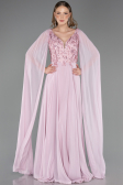 Long Powder Color Chiffon Evening Dress ABU6566