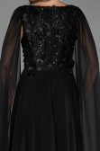 Long Black Chiffon Evening Dress ABU6566