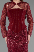 Long Burgundy Beaded Evening Dress ABU6567