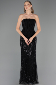 Long Black Beaded Evening Dress ABU6567