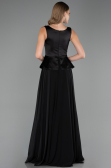 Long Black Chiffon Evening Dress ABU6568