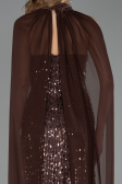 Long Brown Beaded Evening Dress ABU6569