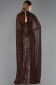 Long Brown Beaded Evening Dress ABU6569