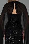 Long Black Beaded Evening Dress ABU6569