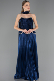 Long Navy Blue Chiffon Evening Dress ABU6570