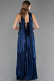 Long Navy Blue Chiffon Evening Dress ABU6570