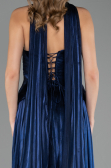 Long Navy Blue Chiffon Evening Dress ABU6570