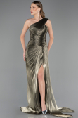Long Olive Drab Chiffon Prom Gown ABU6511