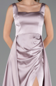 Long Rose Colored Satin Formal Plus Size Dress ABU6576