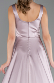 Long Rose Colored Satin Formal Plus Size Dress ABU6576