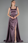 Long Dark Purple Satin Formal Plus Size Dress ABU6576