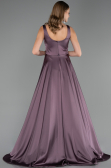 Long Dark Purple Satin Formal Plus Size Dress ABU6576