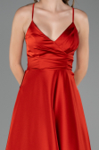 Long Brick Satin Prom Gown ABU6573
